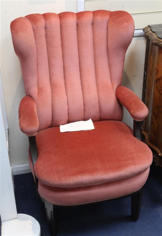 The Property of A Gentleman - Two pink dralon upholstered rail carriage seats, removed from the Brighton Belle